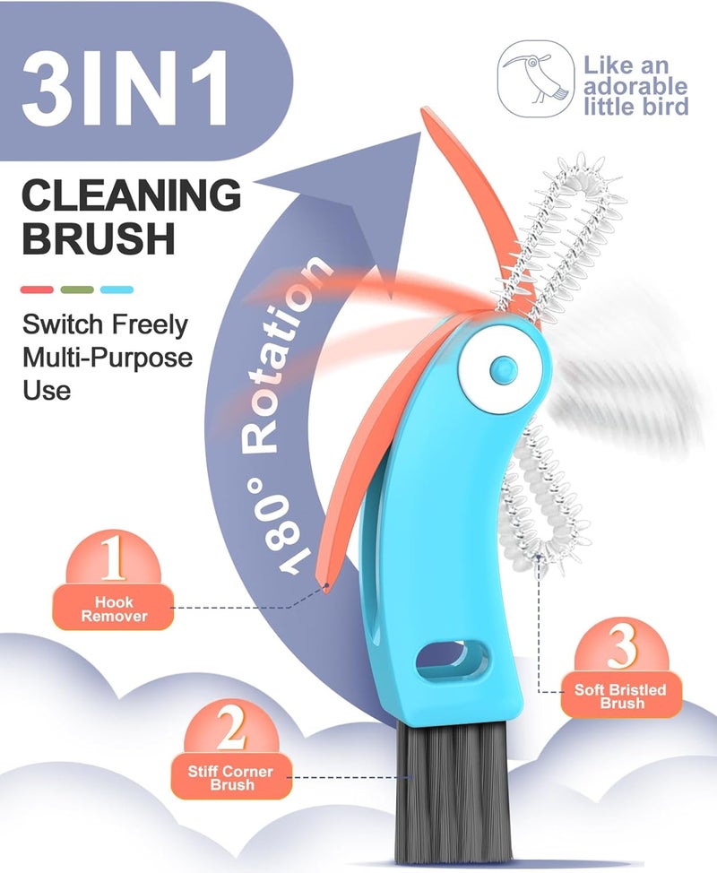 Mocybol 3 in 1 Cup Lid Cleaning Brush 3 PCS - Multifunctional Cleaning Brush Set for Tight Spaces, Bottle Gaps & Travel Mugs | Portable Durable Cup Lid Cleaner Tools (Multicolor) - Image 3